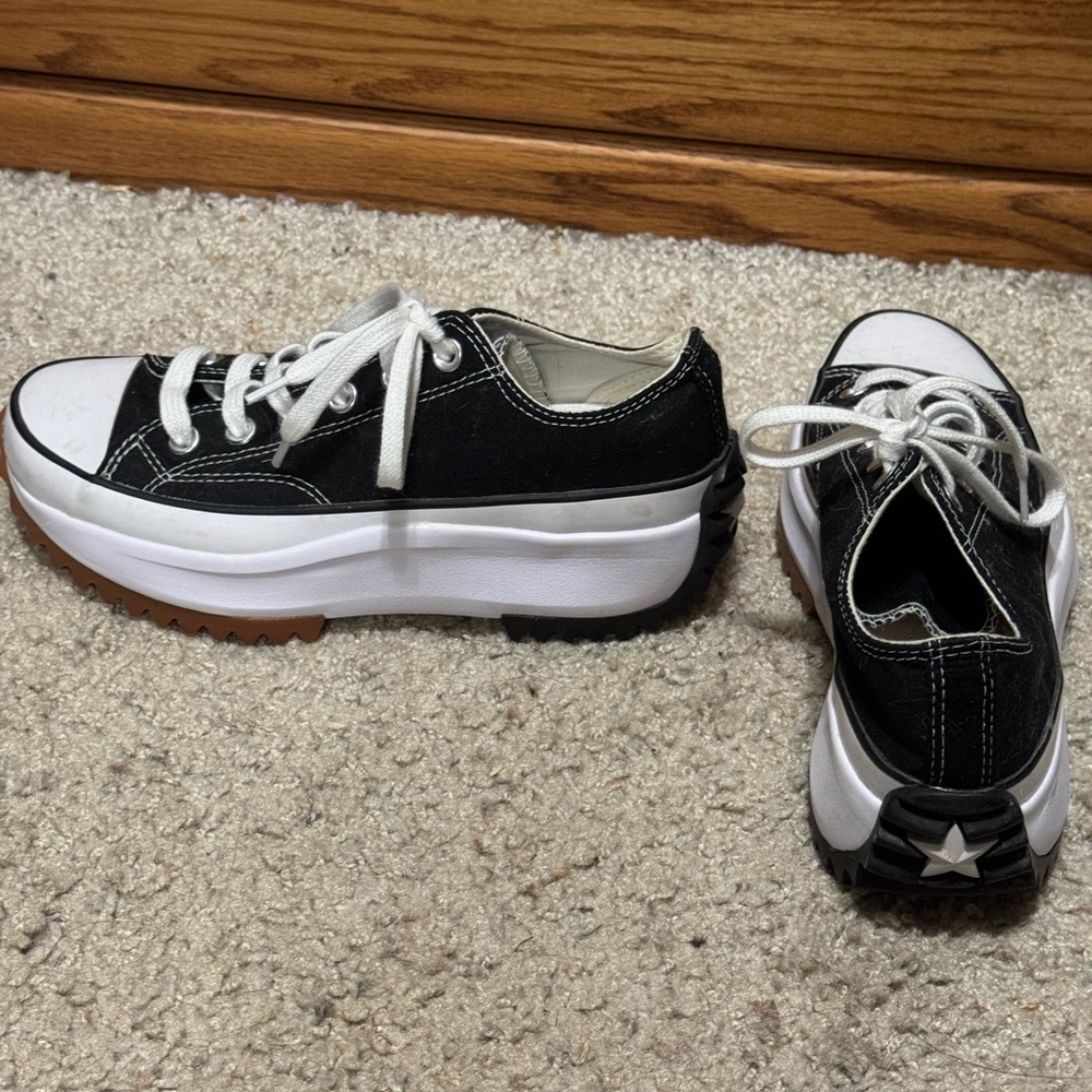 Converse Black and White Platform Sneakers
